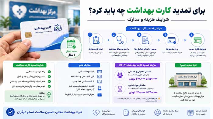 اطلاعات عمومی مراحل تمدید کارت بهداشت