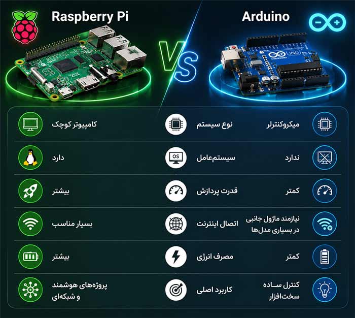 اینتنرت اشیا تفاوت رزبری پای و آردوینو در پروژههای اینترنت اشیا